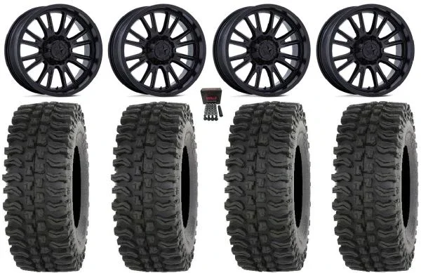 MSA Thunderlips 15″ Wheels Black 33″ BDC Tires CFMoto UForce U10 Pro / U10 XL Pro / ZForce Z10 / Z10-4