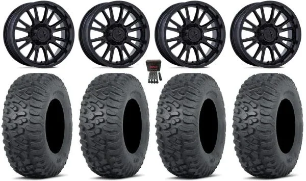 MSA Thunderlips 15″ Wheels Black 35″ Terra Hook Tires CFMoto UForce U10 Pro / U10 XL Pro / ZForce Z10 / Z10-4