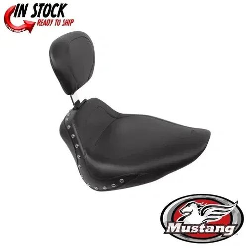 Mustang Sport Studded Solo Driver Backrest Harley 08-17 FLSTC/FLSTN 00-07 FLSTS