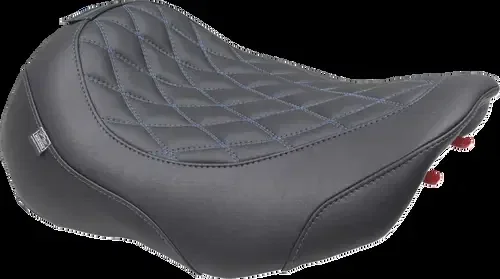 MUSTANG Wide Tripper* Fits Seat – Solo – Dark Brown/Sky Blue Stitching – FLT/FLH