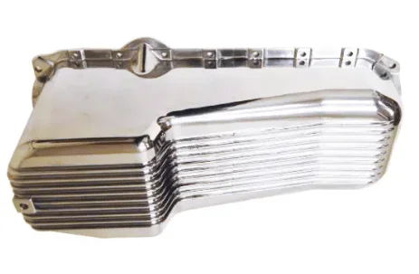Oil Pan: Small Block Chevy 1986-Up Finned Aluminium/Polished RPC R8444