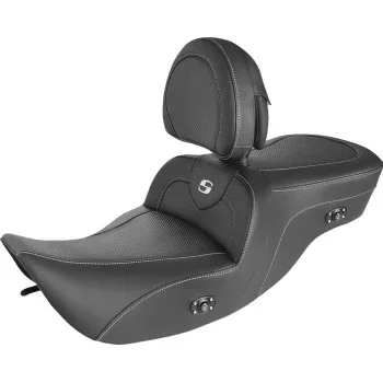 (OPEN BOX) SADDLEMEN 0801-1413 897-06-185BRHC Heated Roadsofa™ Carbon Fiber Seat – W/Backrest