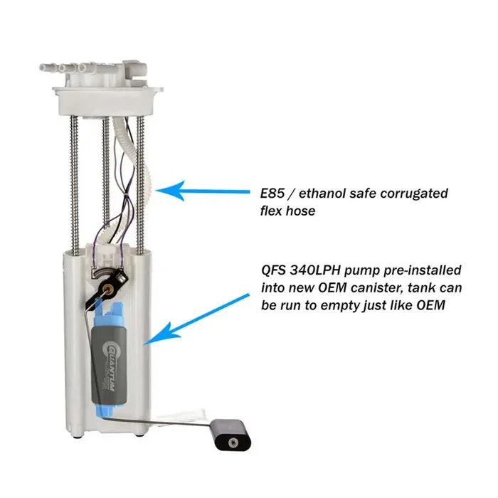 QFS 340LPH Direct Drop-In Performance Fuel Pump Assembly w/ Sending Unit, QFS-A157HV