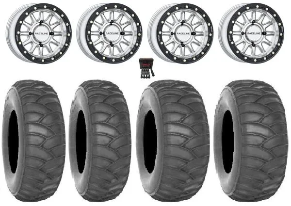 Raceline Alpha Hyper Bdlk 15″ Wheels Si 32″ SS360 Tires Can-Am Maverick X3 / Honda Pioneer 1000 / Talon