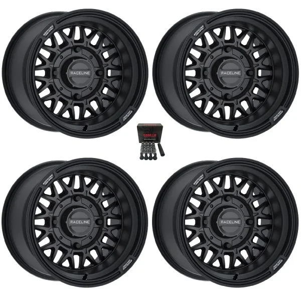 Raceline Omega 14″ Wheels/Rims Black Polaris RZR 1000 XP / Ranger XP 900/1000