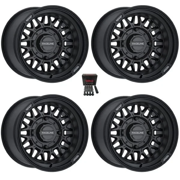 Raceline Omega 15×10 Wide Wheels Satin Black Can-Am Maverick X3 / Honda Pioneer 1000