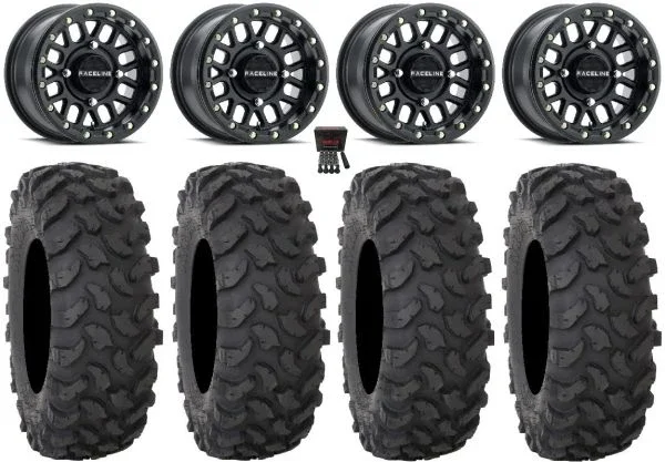 Raceline Podium Bdlk 14″ Bk Wheels 32″ XTR370 Tires Kawasaki Mule Pro FXT KRX / Yamaha Wolverine RMAX / YXZ 2019+