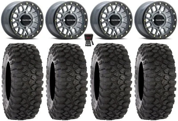 Raceline Podium Bdlk 14″ Gy Wheels 28″ XC450 Tires Kawasaki Mule Pro FXT KRX / Yamaha Wolverine RMAX / YXZ 2019+