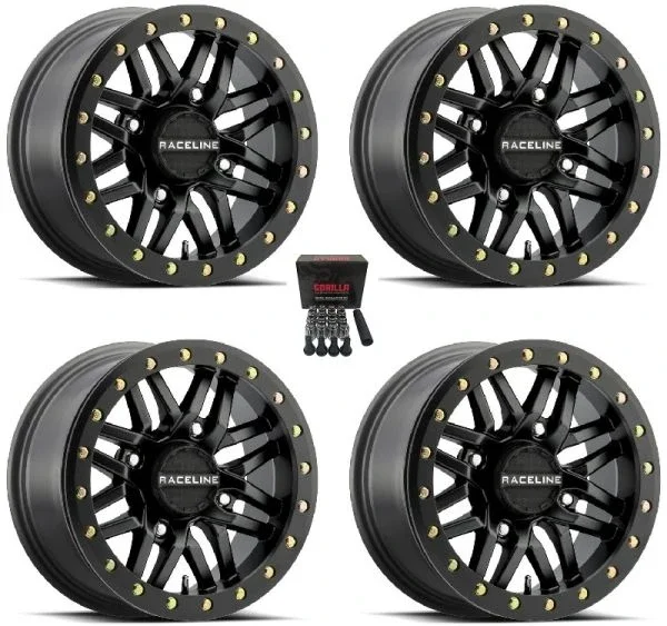 Raceline Ryno Beadlock ATV Wheels Black 15×7/15×10 Can-Am Commander Maverick Renegade Outlander Defender