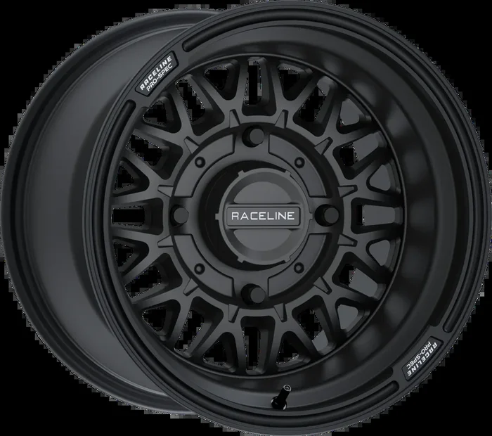 Raceline Wheels 570-2080 A13B-51037-00 RACELINE OMEGA 15X10 4/137 5+5 (0MM) SATIN BLACK