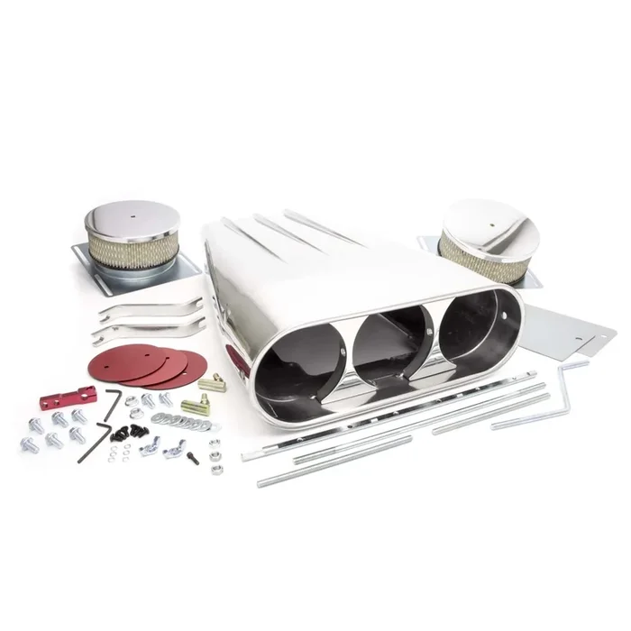Racing Power Street Scoop Air Cleaner Assembly 20 ” Length Dual/Single 5-1/8 ” Carb Flange Aluminum – Polished