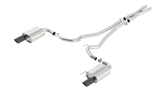 S-Type Cat-Back Exhaust (Black Tips) for Mustang 5.0L GT 2015-17 | #140590BC | Borla