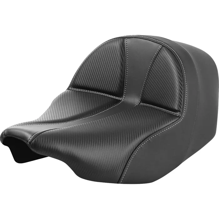 Saddlemen Dominator Solo Seat – Carbon Fiber w/ Silver Stitch FLT/FLH ’23-’24 823-07-0042