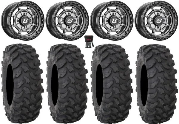 Sedona Rift 14″ Wheels Grey 27″ XTR370 Tires Sportsman 550 850 1000