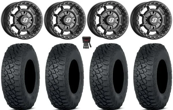 Sedona Rift 15×7 Wheels Bk 30″ Tenacity XNR (8ply) Tires Kawasaki Mule Pro FXT KRX / Yamaha Wolverine RMAX / YXZ 2019+