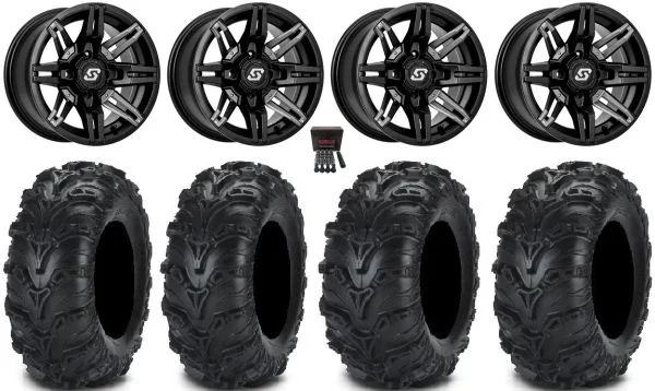 Sedona Rukus 14″ Black Wheels 27″ Mud Lite II Tires Sportsman 550 850 1000