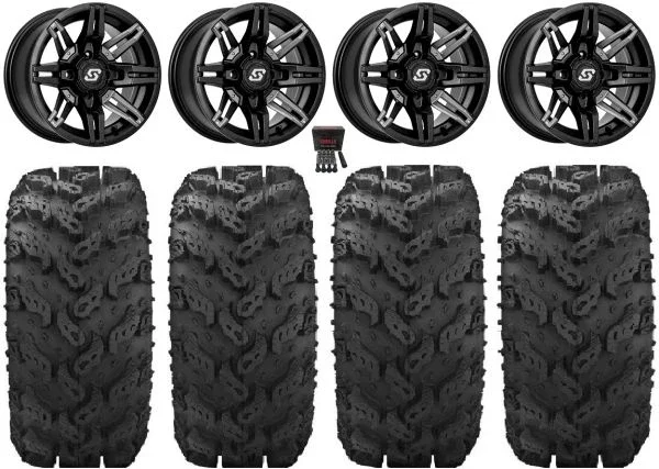 Sedona Rukus 14″ Black Wheels 28″ Reptile Tires Can-Am Maverick X3 / Honda Pioneer 1000 / Talon