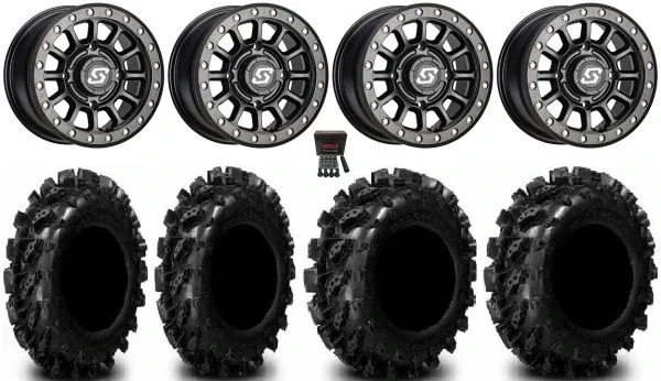 Sedona Sano Bdlk 14″ Wheels Bk +30mm 29.5″ Swamp Lite Tires Polaris RZR XP 1000 / PRO XP / Ranger XP 900/1000