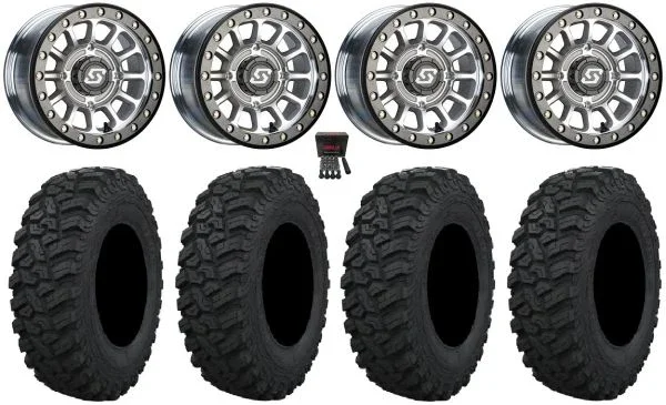 Sedona Sano Bdlk 14″ Wheels Ct +30mm 29″ Trekker Tires Kawasaki Mule Pro FXT KRX / Yamaha Wolverine RMAX / YXZ 2019+