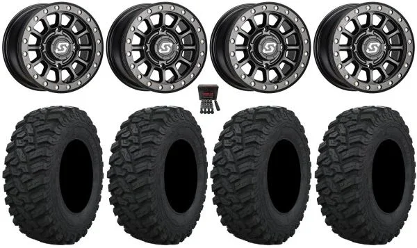 Sedona Sano Bdlk 15×6 Wheels Bk 30″ Trekker Tires Polaris Sportsman / RZR / Ranger