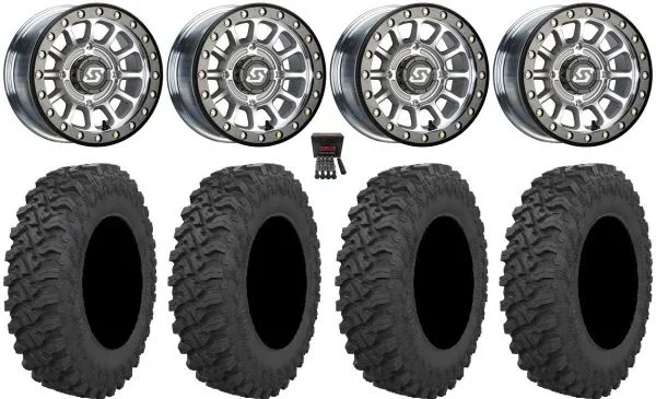 Sedona Sano Bdlk 15×6 Wheels Ct 32″ Pro Runner Tires Can-Am Commander Maverick Renegade Outlander Defender