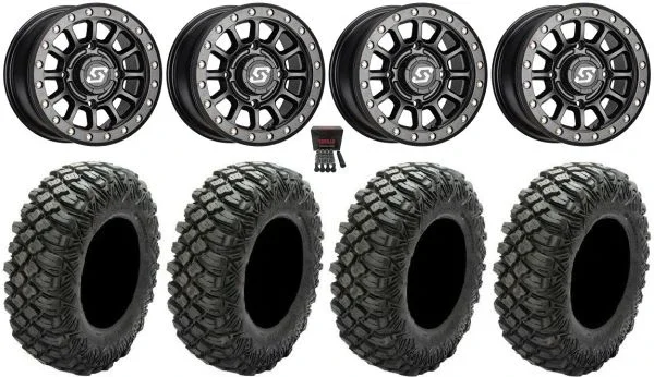 Sedona Sano Bdlk 15×7 Wheels Bk 35″ Crawler XG Tires Polaris Sportsman / RZR / Ranger