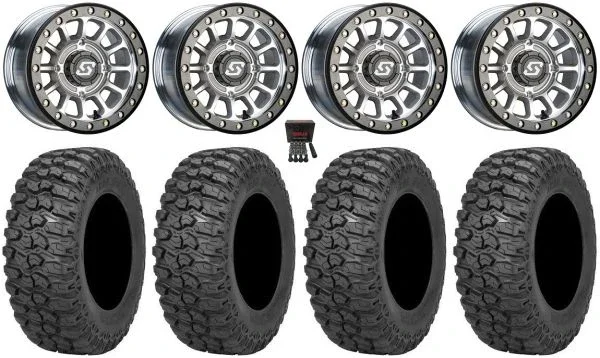 Sedona Sano Bdlk 15×7 Wheels Ct 30″ Trail Saw 2.0 Tires Kawasaki Mule Pro FXT KRX / Yamaha Wolverine RMAX / YXZ 2019+