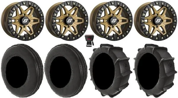Sedona Split 6 Bdlk 14″ Wheels Br 28″ Dune Tires Yamaha Viking Wolverine YXZ1000R CFMoto ZForce 950 UForce 1000