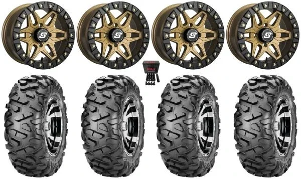Sedona Split 6 Bdlk 14″ Wheels Br 30″ BigHorn Tires Yamaha Viking Wolverine YXZ1000R CFMoto ZForce 950 UForce 1000