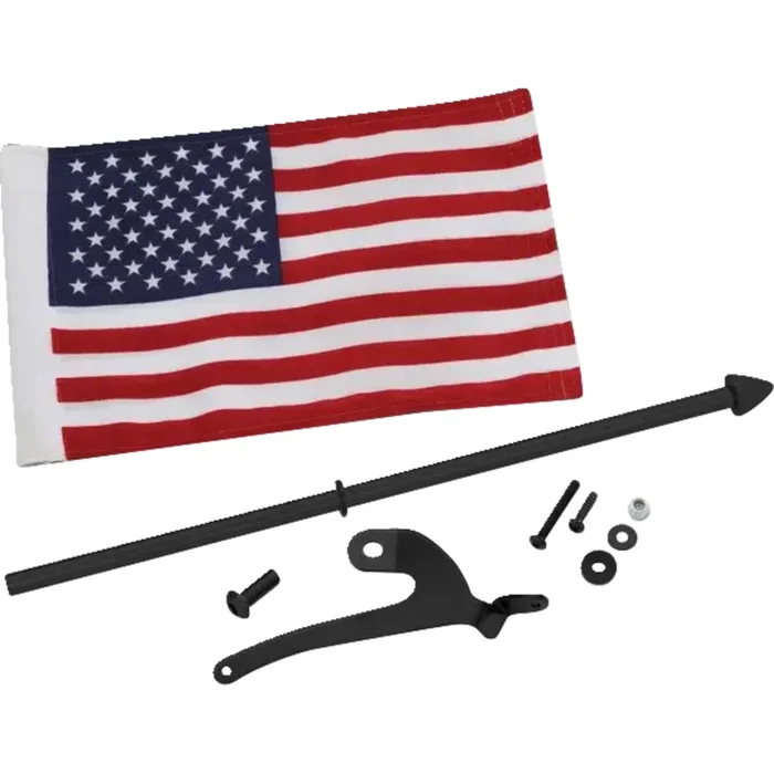 SHOW CHROME 0521-2068 41-210RBK Flag Pole For Can-Am RT with US Flag Flag Pole – Right – Black – Can-Am RT/F3