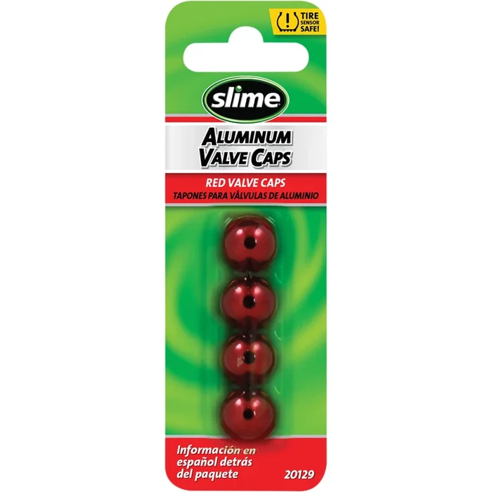 SLIME 0361-0074 20129 Valve Stem Cap s – red – 4 pack