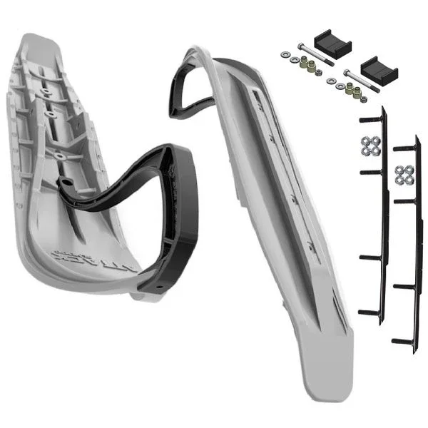 Slydog Attack 7″ Gray Skis w/8″ Round Bar Complete Kit Ski-Doo S-Chassis [DSA]