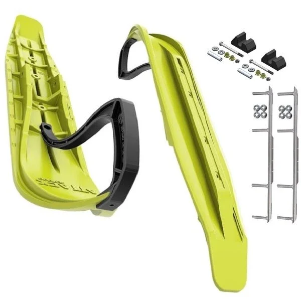 Slydog Attack 7″ Lime Squeeze Skis w/4.5″ Shaper Bar Complete Kit Yamaha Trailing Arm Suspension & Apex/Vector