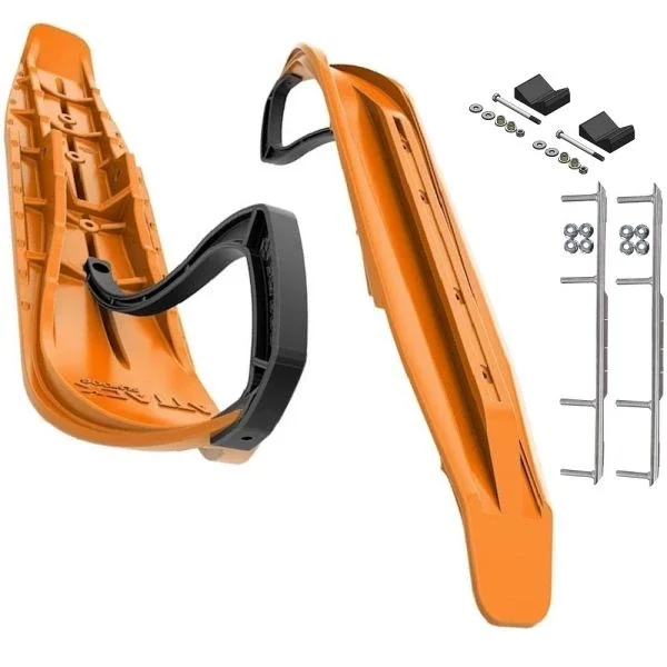 Slydog Attack 7″ Orange Crush Skis w/7.5″ Shaper Bar Complete Kit Ski-Doo ZX[ADSA]/REV/RT/XP