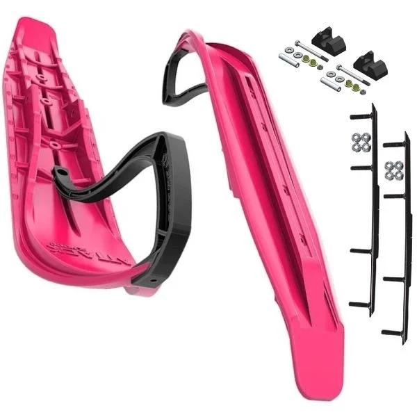 Slydog Attack 7″ Pink Skis w/10″ Round Bar Complete Kit Yamaha 2011 and Up Apex/Vector [Power Steering]