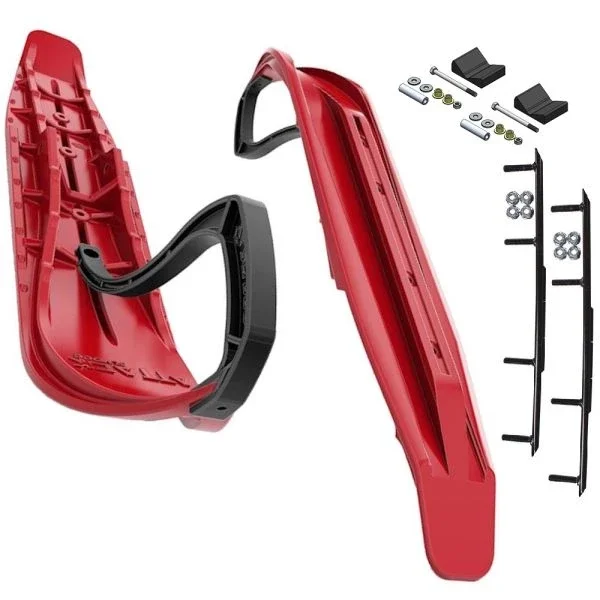 Slydog Attack 7″ Red Skis w/8″ Round Bar Complete Kit Polaris Trailing Arm Suspension & IQ Chassis