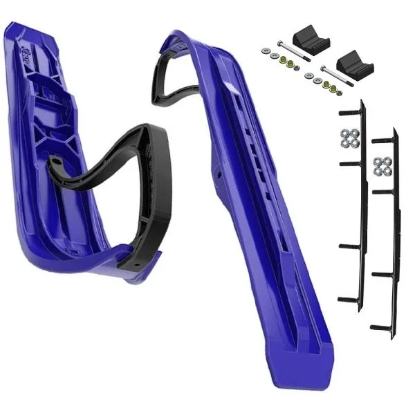 Slydog Command 6″ Blue Skis w/8″ Round Bar Complete Kit Polaris Pro-Ride Chassis [Rush]