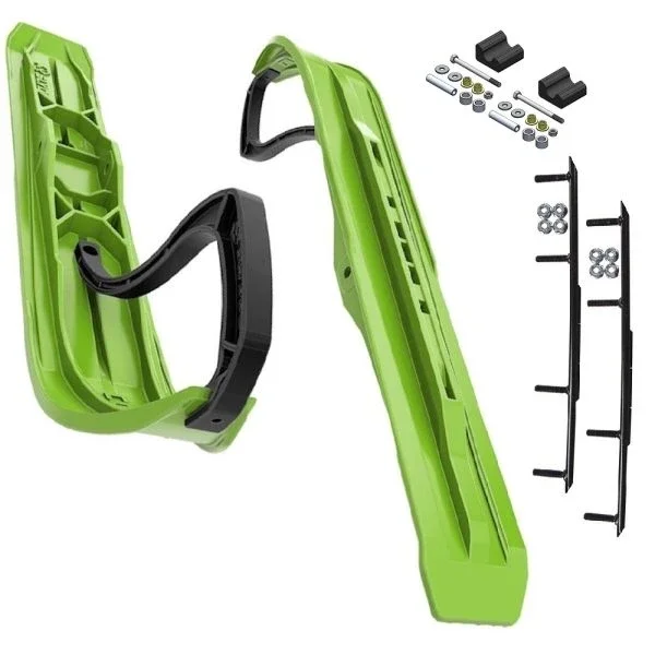 Slydog Command 6″ Lime Green Skis w/10″ Round Bar Complete Kit Yamaha Phazer/FX Nytro [Wishbone]