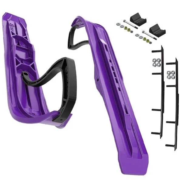 Slydog Command 6″ Purple Skis w/4″ Round Bar Complete Kit Polaris Pro-Ride Chassis [Rush]