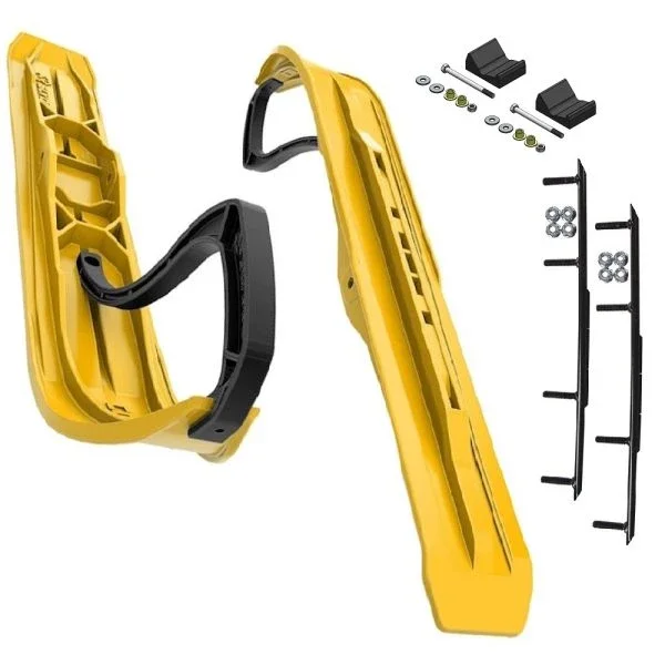 Slydog Command 6″ Yellow Skis w/6″ Round Bar Complete Kit Polaris Pro-Ride Chassis [Rush]