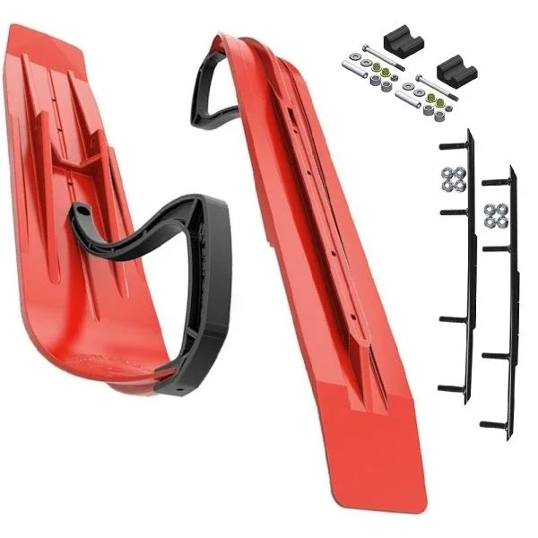 Slydog Powder Hound 7″ Lava Red Skis w/10″ Round Bar Complete Kit Yamaha Phazer/FX Nytro [Wishbone]