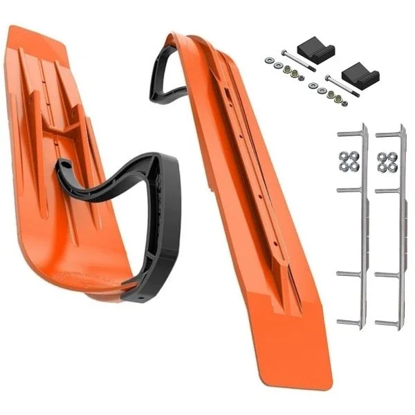 Slydog Powder Hound 7″ Orange Skis w/4.5″ Shaper Bar Complete Kit Ski-Doo 2017-2020 Gen4 Chassis