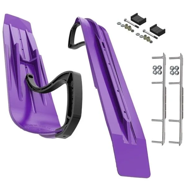 Slydog Powder Hound 7″ Purple Skis w/4.5″ Shaper Bar Complete Kit Ski-Doo S-Chassis [DSA]