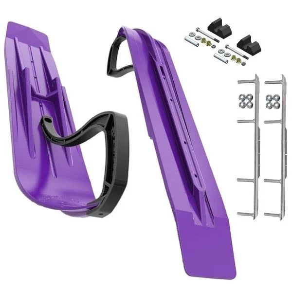 Slydog Powder Hound 7″ Purple Skis w/9″ Shaper Bar Complete Kit Yamaha Trailing Arm Suspension & Apex/Vector