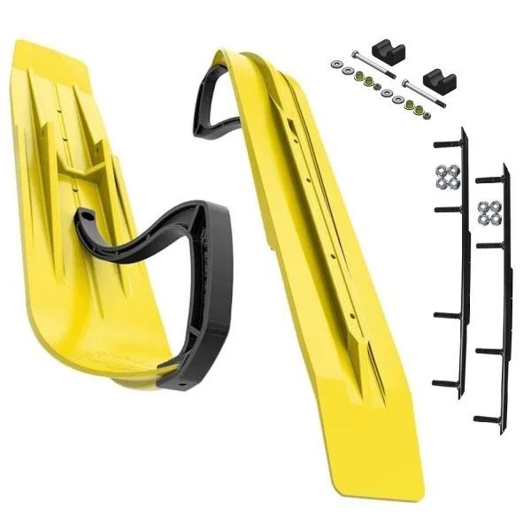 Slydog Powder Hound 7″ Sunburst Yellow Skis w/4″ Round Bar Complete Kit Arctic Cat 2009 HCR & ALL 2010-2011