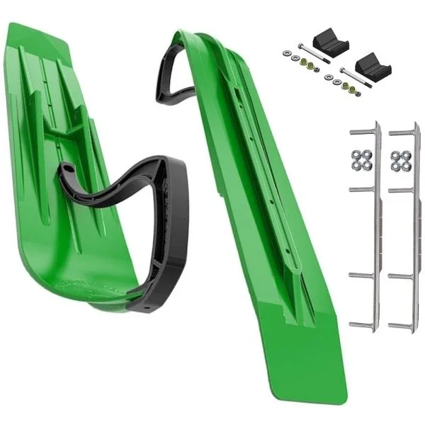 Slydog Powder Hound 8″ Green Skis w/9″ Shaper Bar Complete Kit Polaris Pro-Ride Chassis [Rush]
