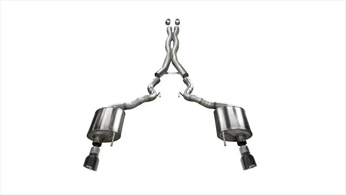 Sport Cat-Back Exhaust (Black Tips) for Mustang (Convertible) 5.0L GT 2015-17 | #14341BLK | Corsa Performance
