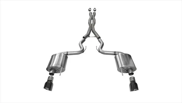 Sport Cat-Back Exhaust for Mustang 5.0L GT 2015-17 w/ Black Tips | #14332BLK | Corsa Performance