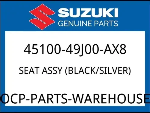 Suzuki OEM Part 45100-49J00-AX8 SEAT ASSY (BLACK/SILVER)
