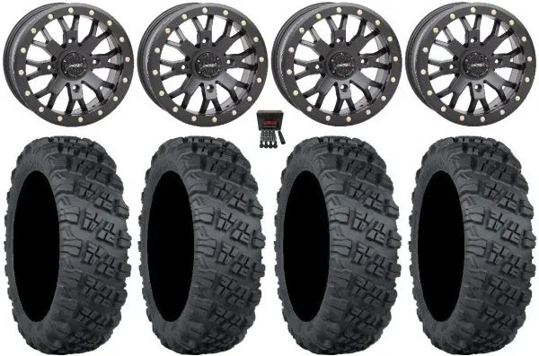 System 3 SB-4 14″ Wheels Black (4+3) 32″ Versa Cross V3 Tires Polaris RZR XP 1000 / PRO XP / Ranger XP 900/1000